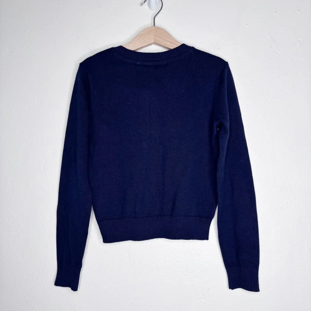 The Children’s Place Navy Button Front Crewneck Cardigan Size 4 NWT